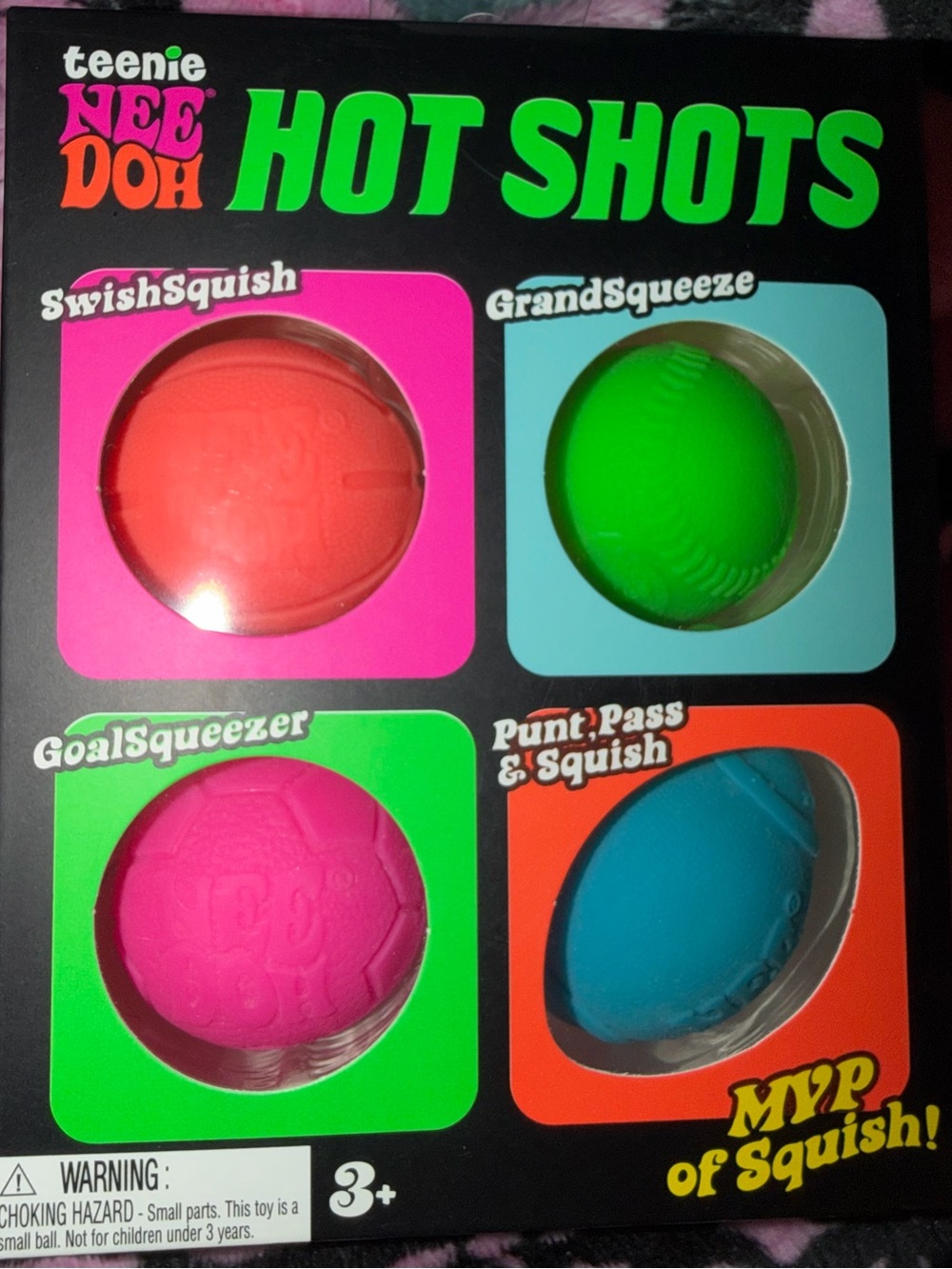 NWT DISCONTINUED RARE TEENIE NeeDoh Hot Shots Ball Set